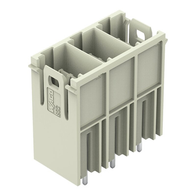 Wago 832 Series Straight PCB Mount PCB Header, 3 Contact(s), 10.16mm Pitch, 1 Row(s), Shrouded