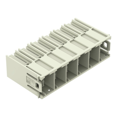 Wago 832 Series Angled PCB Mount PCB Header, 6 Contact(s), 10.16mm Pitch, 1 Row(s), Shrouded