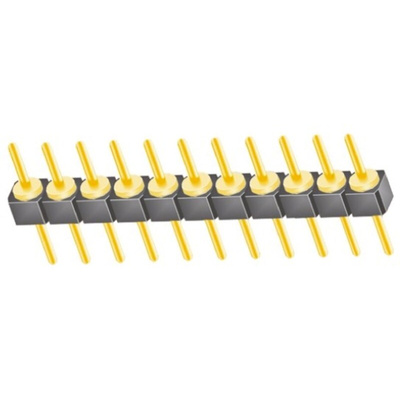 Samtec TS Series Straight Through Hole Pin Header, 11 Contact(s), 2.54mm Pitch, 1 Row(s), Unshrouded