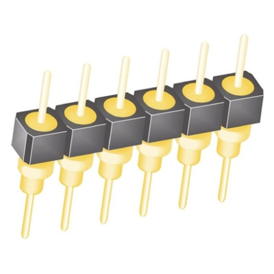 Samtec BBS Series Straight Through Hole Pin Header, 6 Contact(s), 2.54mm Pitch, 1 Row(s), Unshrouded