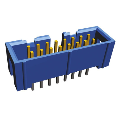 TE Connectivity AMP-LATCH Series Straight Through Hole PCB Header, 16 Contact(s), 2.54mm Pitch, 2 Row(s), Shrouded