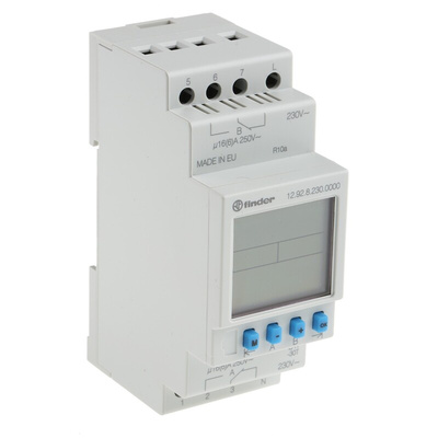 Finder Digital DIN Rail Time Switch 230 V ac, 2-Channel