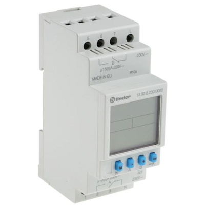Finder Digital DIN Rail Time Switch 230 V ac, 2-Channel