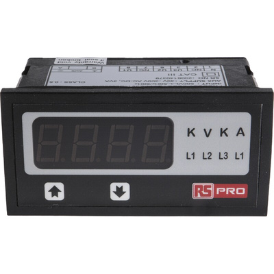 RS PRO Digital Voltmeter AC, LED Display 4-Digits ±0.5 + 1 Digit %