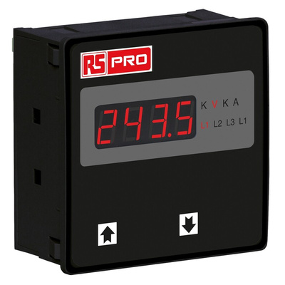 RS PRO Digital Voltmeter AC, LED Display 4-Digits ±0.5 + 1 Digit %