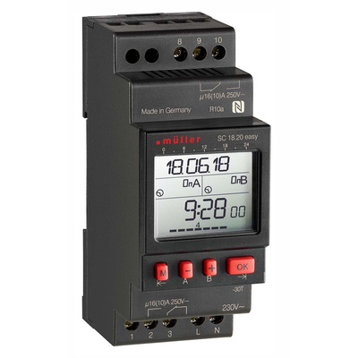 Muller Digital DIN Rail Time Switch 230 V ac, 2-Channel