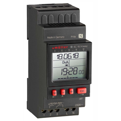 Muller Digital DIN Rail Time Switch 230 V ac, 1-Channel