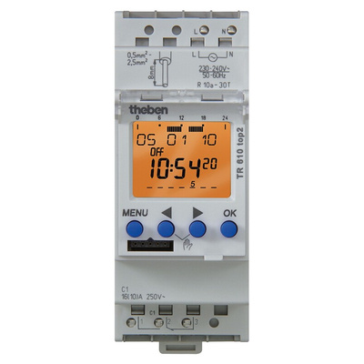 Theben Digital DIN Rail Time Switch 12 → 24 V, 1-Channel