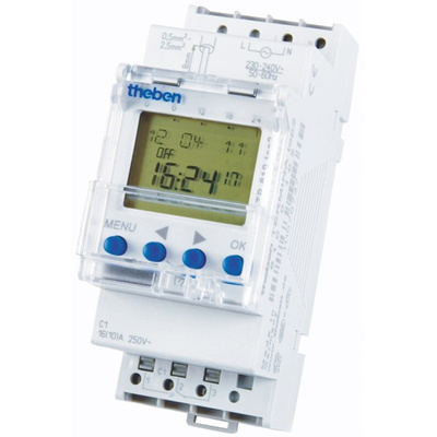 Theben Digital DIN Rail Time Switch 120 V ac, 1-Channel