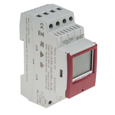 2 Channel Digital DIN Rail Time Switch Measures Days, Hours, Minutes, Seconds, 110 → 230 V ac