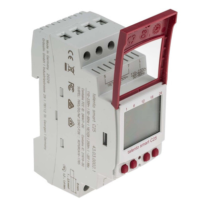 2 Channel Digital DIN Rail Time Switch Measures Days, Hours, Minutes, Seconds, 110 → 230 V ac