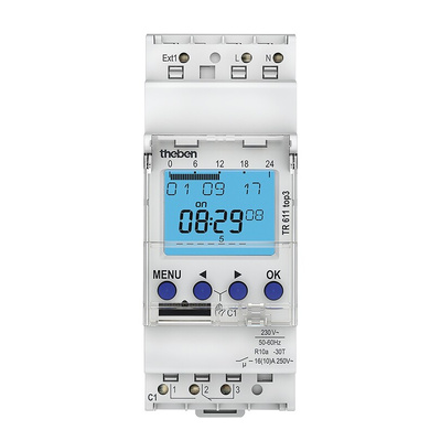 Theben Digital DIN Rail Time Switch 230 V ac, 1-Channel