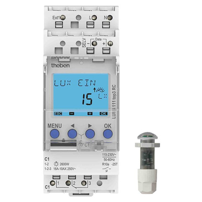 Theben Digital DIN Rail Time Switch 110 → 230 V ac, 1-Channel