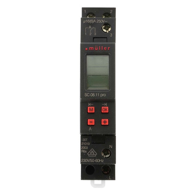 Muller Digital DIN Rail Time Switch 230 V ac, 1-Channel