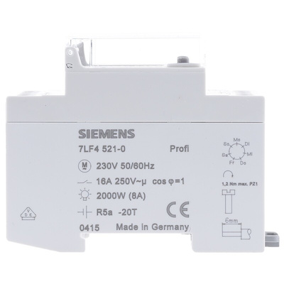 Siemens Digital DIN Rail Time Switch 230 V ac, 1-Channel