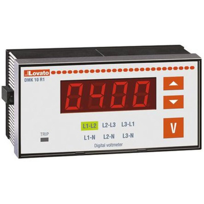 Lovato Digital Voltmeter AC, LED Display 4-Digits ±0.25 %