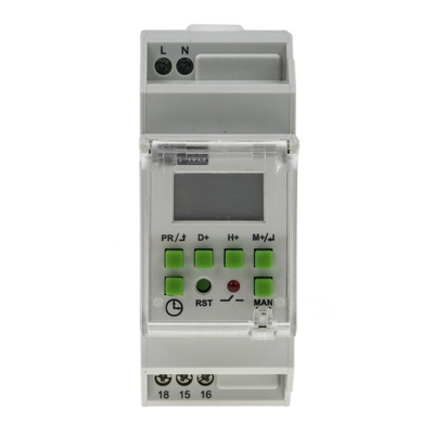 RS PRO DIN Rail Time Switch 110 → 240 V ac, 1-Channel