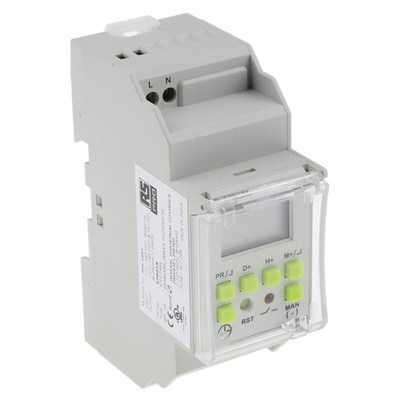 RS PRO Digital Pulse Switch DIN Rail Time Switch 110 → 240 V ac, 1-Channel