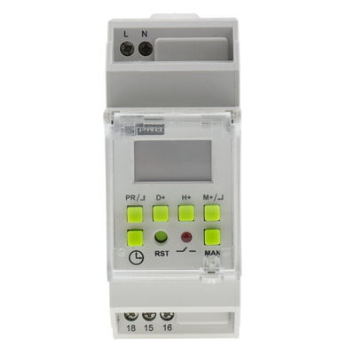 RS PRO Digital Pulse Switch DIN Rail Time Switch 110 → 240 V ac, 1-Channel