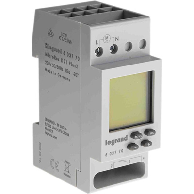 Legrand Digital DIN Rail Time Switch 230 V ac, 1-Channel