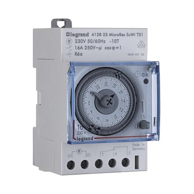 Legrand Analogue DIN Rail Time Switch 230 → 250 V ac, 1-Channel