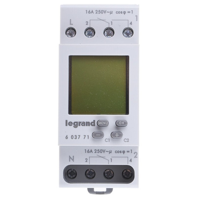 Legrand Digital DIN Rail Time Switch 230 V ac, 2-Channel