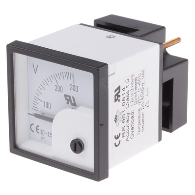 RS PRO Analogue Voltmeter AC 1.5 %, 46 x 46 mm