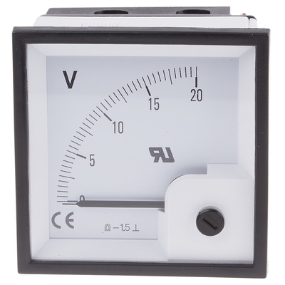 RS PRO Analogue Voltmeter DC ±1.5 %, 68 x 68 mm