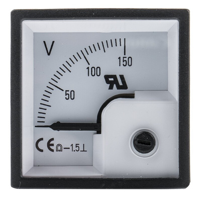 RS PRO Analogue Voltmeter DC 1.5 %, 46 x 46 mm