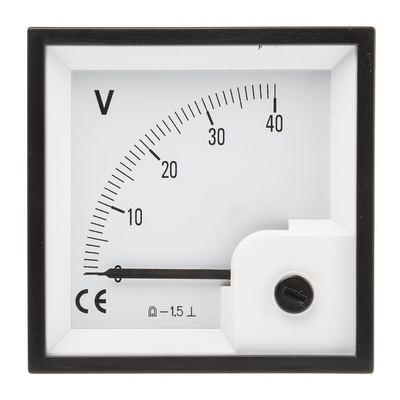 RS PRO Analogue Voltmeter DC ±1.5 %, 68 x 68 mm