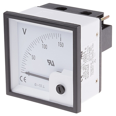 RS PRO Analogue Voltmeter DC ±1.5 %, 68 x 68 mm