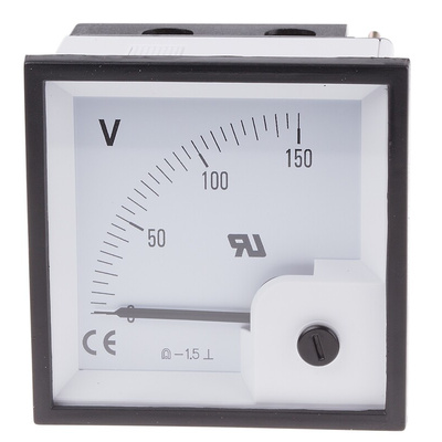 RS PRO Analogue Voltmeter DC ±1.5 %, 68 x 68 mm