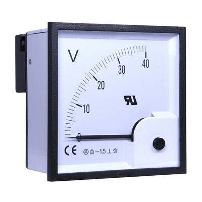 RS PRO Analogue Voltmeter DC ±1.5 %, 92 x 92 mm