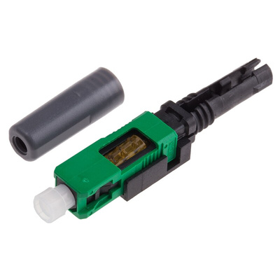 RS PRO, SC, APC Single Mode Simplex Fibre Optic Connector 9/125μm Fibre Size, 0.5dB Insertion Loss