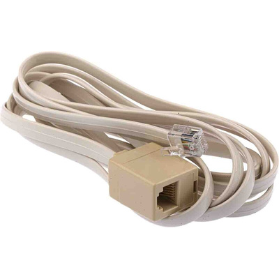 RS PRO Single-Port RJ11 Female, RJ11 Male Extender, Cat3