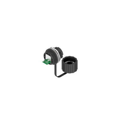 CONEC 17 Series Single-Port RJ45 Potted Receptacle & Cover Kit, Cat5e, Shielded