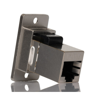 RS PRO Single-Port RJ45 Female Feedthrough Ethernet Connector, Cat6, Shielded