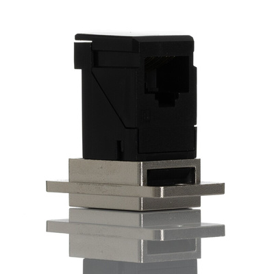 RS PRO Single-Port RJ45 Female Feedthrough Ethernet Connector, Cat5e, Unshielded