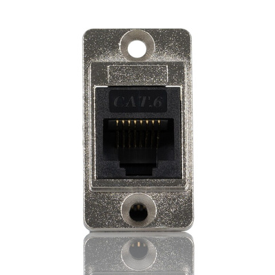 RS PRO Single-Port RJ45 Female Feedthrough Ethernet Connector, Cat6, Unshielded