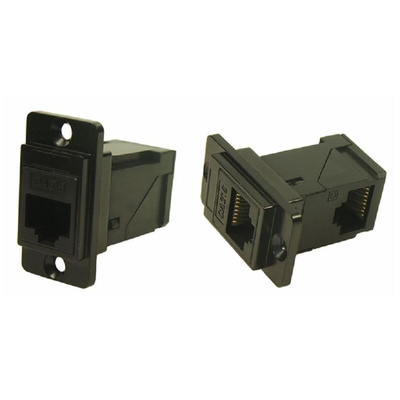 RS PRO Single-Port RJ45 Female Feedthrough Ethernet Connector, Cat6, Unshielded