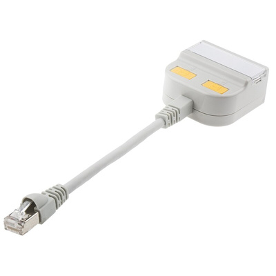 RS PRO 2-Port RJ45 T-Adapter, Cat5, Shielded