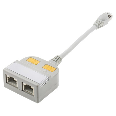 RS PRO 2-Port RJ45 T-Adapter, Cat5, Shielded