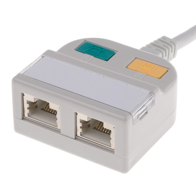 RS PRO 2-Port RJ45 T-Adapter, Cat5, Shielded