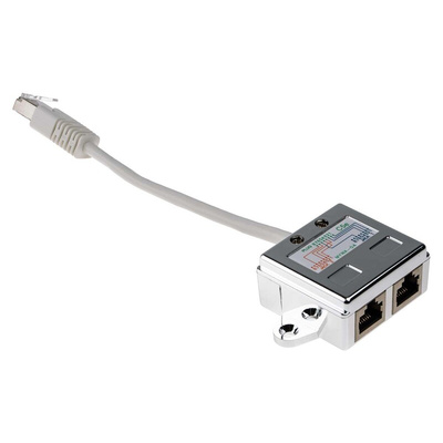 RS PRO 2-Port RJ45 T-Adapter, Cat5e, Shielded