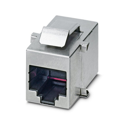 Phoenix Contact VS-08-BU-RJ45/BU Series Single-Port RJ45 Modular Coupler, Cat5e, Shielded