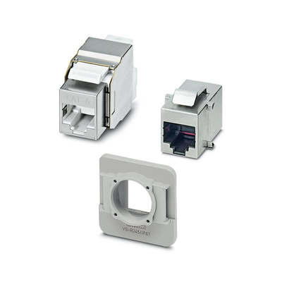 Phoenix Contact VS-08-BU-RJ45/BU Series Single-Port RJ45 Modular Coupler, Cat5e, Shielded