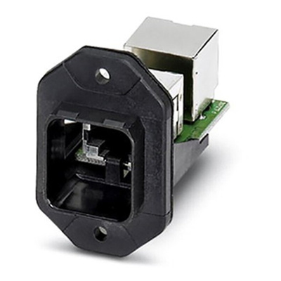 Phoenix Contact VS-PPC-F1-RJ45-POBK-1RF-BU/BU Series RJ45 Panel Mounting Frame, Cat5e, Shielded