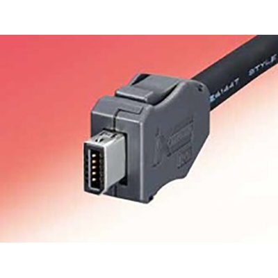 Hirose, IX Cable Mount Mini I/O Connector Plug, 10 Way, Shielded