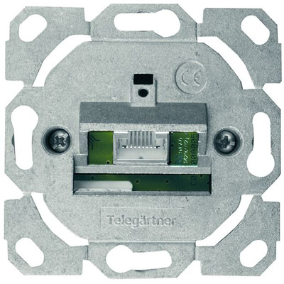 Telegartner Telegartner Data Series, Angled Cat6a 1 Way RJ11, RJ12, RJ45 Outlet,With Shielded Shield Type