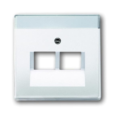 ABB White 2 Gang Plastic RJ45 Cover Plate